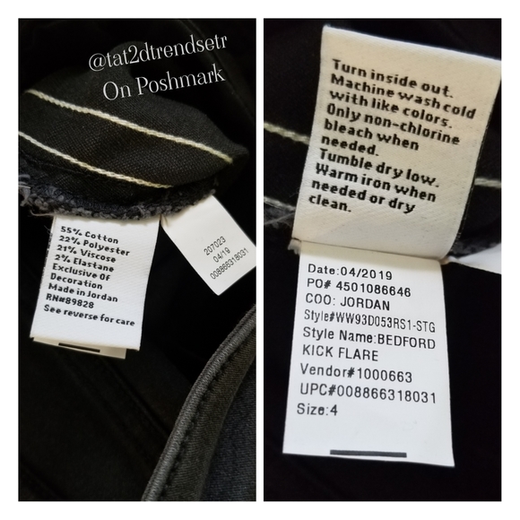 Nine West Side Stripe Kick Flare Stretch Jean - Picture 5 of 7